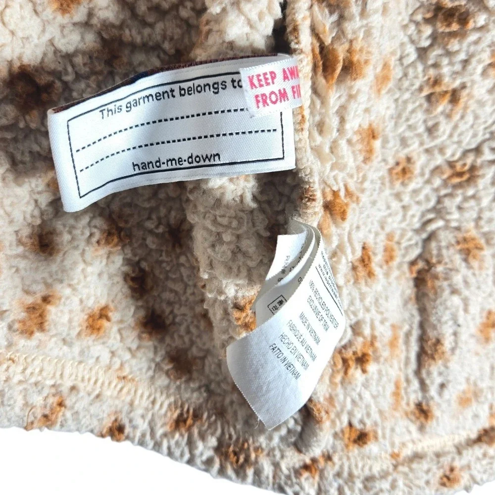 Patagonia Baby Furry Friends Hoody 12-18M Dear Deer Tuber Tan Fleece Jacket